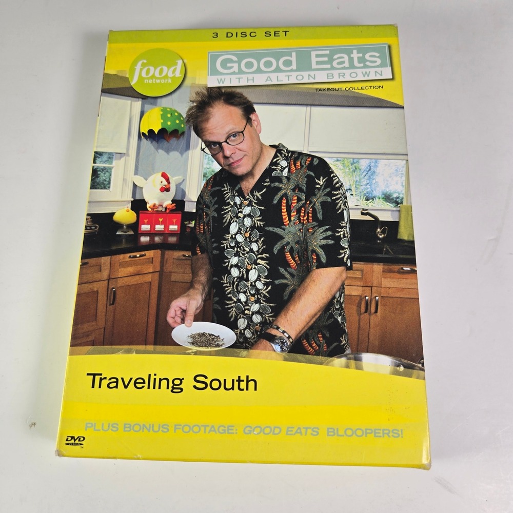 Good Eats with Alton Brown Traveling South 3 Disc DVD Set Takeout Collection
